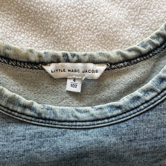 Little Marc Jacobs Distressed Denim Cotton Logo Patches Embroidery Sweatshirt 4 - Picture 7 of 14